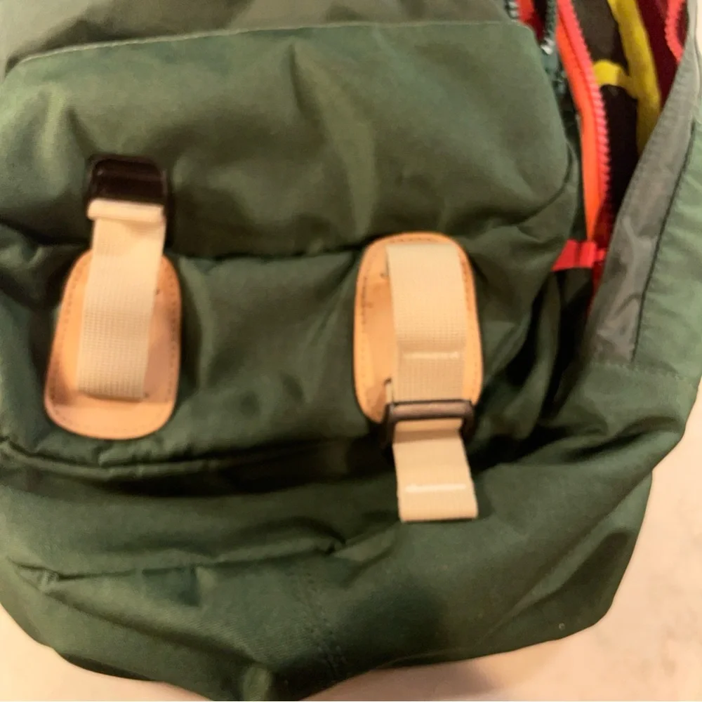 Unisex - Forest Green Backpack with Tan Accents